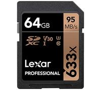 Lexar LSD64GCB1EU633 Carte mémoire SDHC/SDXC UHS-I Classe 10 95 Mo/s (633x) 64 Go