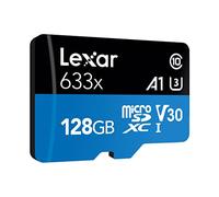 Lexar High Performance - Carte mémoire flash - 128 Go - A1 / Video Class V30 / UHS-I U3 / Class10 - SDXC UHS-I Noir / Bleu G