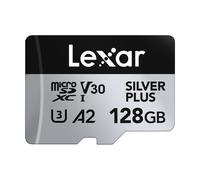 Lexar Carte microSDXC SILVER PLUS 128 Go Professionnel A2 V30 UHS-I + Adaptateur SD