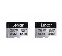 Lexar - microSDXC 64 Go Professional SILVER PLUS UHS-I (205 Mb/s) Pack de 2