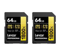 Lexar pack de 2 cartes sd pro gold series uhs-II 1800x 64gb v60 G