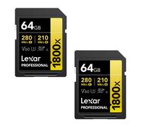 LEXAR Pack de 2 Cartes SD Pro Gold Series UHS-II 1800x 64Go V60