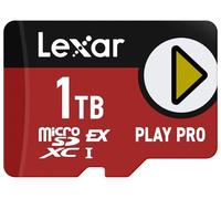 Lexar Play Pro Carte microSDXC Express, 1 to de Lecture Max 900 Mo/s/s, écriture jusqu'à 600 Mo/s, Nintendo Switch, vidéo 4K, Compatible avec Drone, étanche, résistante aux Chocs, Carte mémoire Micro