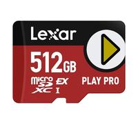 Lexar Play Pro Carte microSDXC Express, 512 Go, lecture maximale 900 Mo/s, écriture jusqu'à 600 Mo/s, Nintendo Switch, vidéo 4K, compatible avec drone, étanche, résistante aux chocs, produit japonais