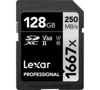 Lexar Carte SDXC LSD128CB1667 128GB UHS-II Classe 10 V60 U3 250/90 MB/s 0–70°C