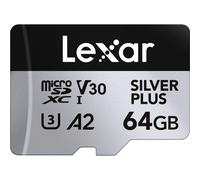 Lexar Carte microSDXC Silver Plus UHS-1 64 Go V30 R205/W100 Mo/s