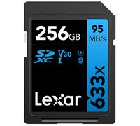 Lexar Professional 633x Carte SD 256 Go, Carte SDXC UHS-I, Jusqu'à 95 Mo/s en Lecture, pour DSLR milieu de gamme, Caméscope HD, Caméras 3D (LSD256CBEU633)
