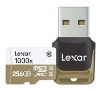 Carte mémoire SD Lexar Professional - Carte mémoire flash - 256 Go - UHS-II U3 / Class10 - 1000x - microSDXC UHS-II - avec lecteur de carte USB 3.0