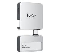 Lexar Professional Go Disque SSD Portable avec concentrateur 1 to, Ultra Compact, jusqu'à 1050 Mo/s en Lecture et 1000 Mo/s en écriture, USB 3.2 Gen 2, pour iPhone 15/16, argenté