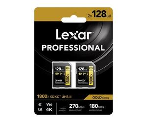 Lexar Professional SDXC 128GB BL 1800x UHS-II V60 gold 2-pack