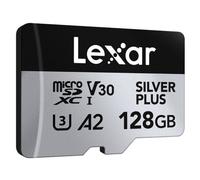 Lexar Carte microSDXC Professional SILVER PLUS UHS-I 128 Go 205/150 Mo/s Pack de 2