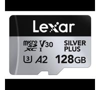 Lexar Carte microSDXC SILVER PLUS 128 Go Professionnel A2 V30 UHS-I + Adaptateur SD
