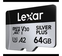 Lexar Carte microSDXC Silver Plus UHS-1 64 Go V30 R205/W100 Mo/s