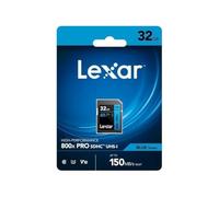 Lexar SDHC High-Performance 32 Go 800 x UHS-I série Blue, Classe 10, U1, V10, pour Enregistrement vidéo 4K, Haute Vitesse de Transfert, Noir/Bleu