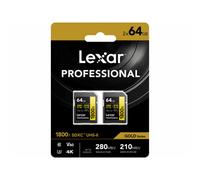 Lexar pack de 2 cartes sd pro gold series uhs-II 1800x 64gb v60 G