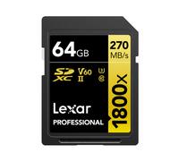 Carte mémoire Lexar carte sdxc 64 go 1800x pro 270 mo/s classe 10 uhs-II u3