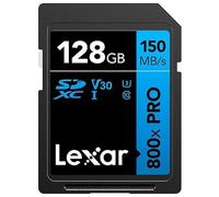 Lexar SDXC High-Performance 128 Go 800 x UHS-I série Blue, Classe 10, U3, V30, pour Enregistrement vidéo 4K, Haute Vitesse de Transfert, Noir/Bleu