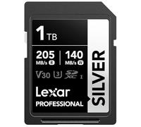 Lexar Silver Carte SD 1To, UHS-I Carte SDXC Jusqu'à 205 Mo/s en Lecture, 140 Mo/s en écriture, V30, 4K UHD Video, U3, Classe 10, Carte Mémoire SDXC avec Lexar Lifetime Data Recovery