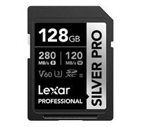 Lexar SILVER PRO Carte SD 128Go UHS-II (LSDSIPR128G-BNNAA) | V60, U3, C10, Jusqu'à 280Mo/s en lecture, 120Mo/s en écriture