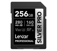 Lexar SILVER PRO Carte SD 256Go, carte mémoire SD UHS-II, V60, U3, C10, Jusqu'à 280Mo/s en lecture, 160Mo/s en écriture, carte SDXC pour DSLR/caméra/photographe/vidéaste/passionné (LSDSIPR256G-BNNAA)