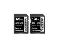 Lexar Silver Pro Carte SD 2x128Go UHS-II V60 U3 C10 | Jusqu'à 280Mo/s en lecture, 120Mo/s en écriture, Carte SDXC pour DSLR/caméra/Photographe/vidéaste/passionné
