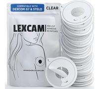 Lexcam Lot de 30 patchs adhésifs prédécoupés pour Dexcom G7, Stelo, imperméables et transparents, pour surveillance continue de la glycémie, capteur non inclus.