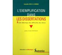 L'exemplification Dans Les Dissertations - Étude Didactique Des Difficultés Des Élèves