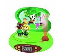 Lexibook, Animal Crossing, Réveil Projecteur, Veilleuse et Projection de l'heure au Plafond, Effets sonores, Garçon, Fille, à Piles, Vert, RP500AC