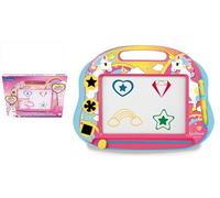 Lexibook Ardoise Magique Multicolore Licorne, Jouet Artistique et créatif pour Filles, Magnétique avec Stylet et tampons pour Dessiner, Rose/Bleu, CRUNI550LXB