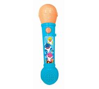 Lexibook, Baby Shark, Microphone Lumineux pour Enfant, Jeu Musical, Haut-Parleur intégré, Effets Lumineux, mélodies de démonstrations incluses, Bleu/Orange, MIC80BS