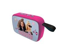 Lexibook, Barbie Enceinte Bluetooth Portable, BT018BB | Sans fil, stéréo TWS, USB-C, carte SD/TF, Batterie rechargeable, micro intégré, bleu rose