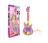 Lexibook, Barbie, Guitare électronique avec Micro et Lunettes pour Chanter avec Style, 2 Modes de Jeu, Mélodies de démonstration, Effets Lumineux, Rose/Jaune, K260BB