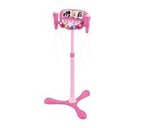 Lexibook, Barbie Kit Micro sur Pied Lumineux, S160BB | Hauteur ajustable, 2 micros, Effets lumineux, MP3, entrée AUX, Bluetooth, effets vocaux, Rose