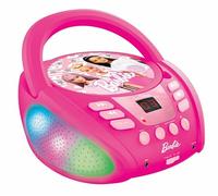 Lexibook - Barbie - Lecteur CD Bluetooth pour Enfants - Portable, Effets Lumineux, Prise Micro, Entrée aux-in, Piles ou Secteur, Filles, Garçons, Barbie, RCD109BBLXB