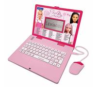 Lexibook, Barbie, Ordinateur éducatif bilingue FRANÇAIS/Anglais, Jouet pour Enfants avec 124 activités pour Apprendre, s'amuser et Jouer du Piano, Rose, JC598BBi1