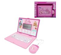 Lexibook, Barbie, Ordinateur Portable éducatif bilingue, Anglais et Italien, 164 activités, mathématiques, Jeux de logique, Mode Musical, Grand écran LCD, Design Barbie, Rose, JC601BBi5LXB