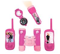 Lexibook, Barbie, Set d'aventurier pour Enfants, Talkie-Walkies 120m, Jumelles, Lampe Torche, Boussole, Rose, RPTW12BB