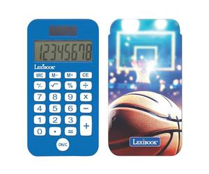 Lexibook, Basketball, Calculatrice de Poche avec Couvercle de Protection, Fonctions Classiques et évoluées, à Piles et Solaire, C45BALXB