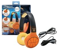 Lexibook - Basketball - Casque Audio 2-en-1 Bluetooth & Filaire avec Micro et Bouton de contrôle, Pliable et Ajustable, Batterie Rechargeable Longue durée - HPBT010BA