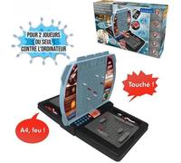 Lexibook- Bataille Navale Parlante (Français Italien Néerlandais Allemand), Jeu de société électronique 1 ou 2 Joueurs, Interactive, Effets Lumineux et sonores, stratégie, à Piles, Gris/Noir, GT2800