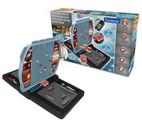 Lexibook Bataille Navale Parlante (Français Italien Néerlandais Allemand), jeu de société électronique 1 ou 2 joueurs, interactive, effets lumineux et sonores, stratégie, à piles, gris/noir, GT2800LXB