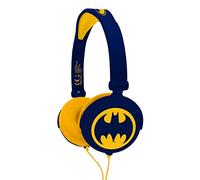 Lexibook, Batman, Casque Audio stéréo Enfant, Puissance sonore limitée, Pliable et Ajustable, Bleu/Orange, HP015BAT
