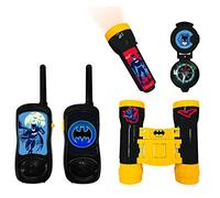 Lexibook Batman - Set de Aventurero Completo para niños, Walkie-Talkies, Binoculares, Linterna, Brújula, Azul/Amarillo, RPTW11BAT