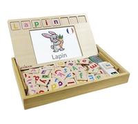 LEXIBOOK - Bio Toys - L’Ecole des mots bilingue Français / Anglais - Jeu en Bois
