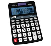 LEXIBOOK Calculatrice Professionnelle de Bureau 12 Chiffres - Fonctions Coût, Prix de Vente, Marge, TVA, Convertisseur Euros, Alimentation Solaire, Noir/Gris, PLC258