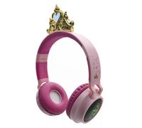 Lexibook, Princesses Disney, Casque 2-en-1 sans Fil et Filaire avec Couronne de Princesse, Son de Haute qualité limité à 85 DB, Effets Lumineux, Pliable, Ajustable, Rechargeable, HPBT015DP
