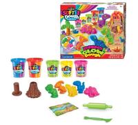 LEXIBOOK CRAZART - Kit dinosaures pâte à modeler malléable et fluorescente - Multicolore