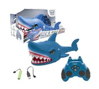 Lexibook - Crazy Shark - Requin télécommandé, jusqu'à 5 km/h, Modes automatiques Chasse et Danse, programmable, Effets musicaux, Bleu, SHARK01LXB
