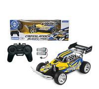 Lexibook, Crosslander® Buggy Max, Buggy radiocommandé Tout-Terrain, jusqu'à 15 km/h, télécommande et 2 Batteries incluses, Rechargeable, Bleu/Jaune, RC22LXB