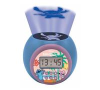 Lexibook, Disney Stitch, Réveil-projecteur avec Fonction Alarme et répétition Snooze, veilleuse avec minuterie, écran LCD, à Piles, Bleu, RL977D